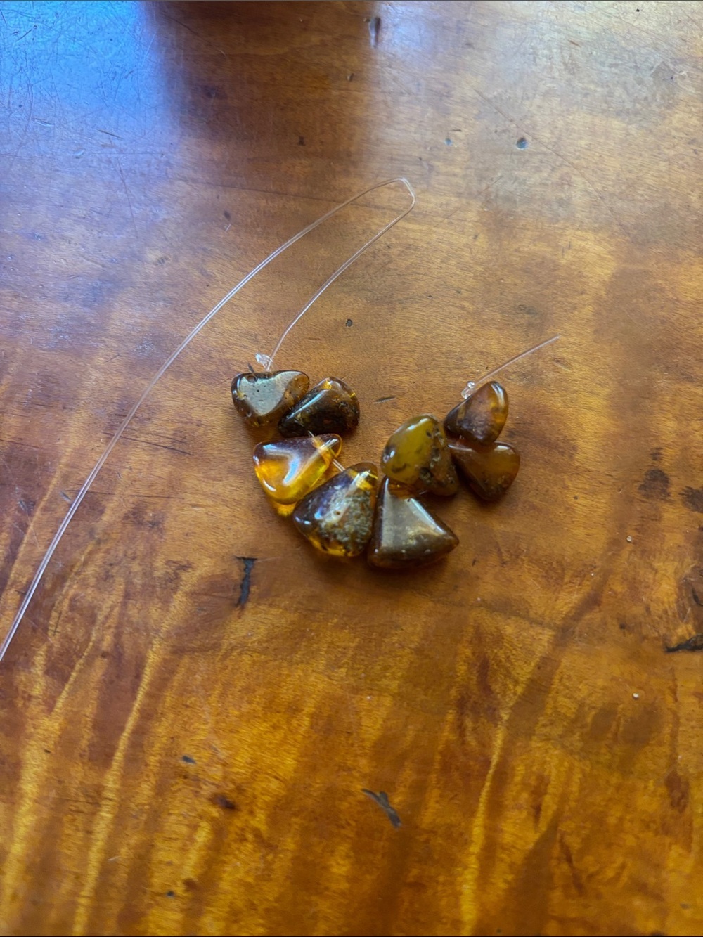 Large Drilled Baltic Amber Nuggets — Green/Olive & Honey